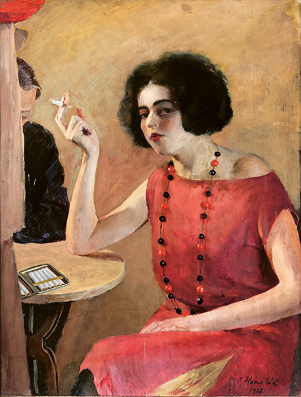 Oldřich Homoláč, Dívka v červeném, 1927, soukromá sbírka