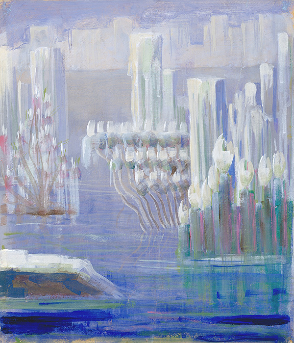 Stvoření světa VII., obraz je součástí cyklu 13 obrazů, vytvořeného v letech 1906-1907. (zdroj: © Národní muzeum výtvarného umění M. K. Čiurlionise)