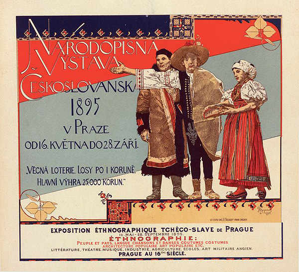 Plakát k Národopisné výstavě československé od Vojtěcha Hynaise (zdroj: wikipedia.org)